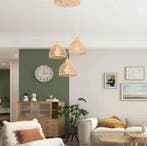 Vintage Rotan Hanglamp – Bamboe Rieten Plafondlamp Design, Huis en Inrichting, Verzenden, Nieuw, Hout
