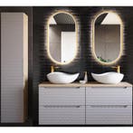 Badkamermeubel Ravelo Uno Beige 120CM (Badkamermeubels), Ophalen of Verzenden, Nieuw