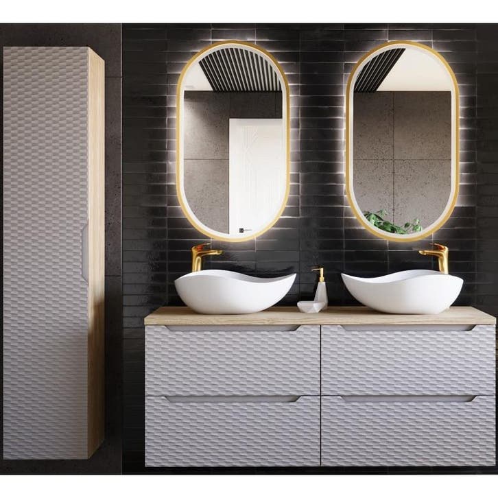 Badkamermeubel Ravelo Uno Beige 120CM (Badkamermeubels), Huis en Inrichting, Badkamer | Badkamermeubels, Nieuw, Ophalen of Verzenden