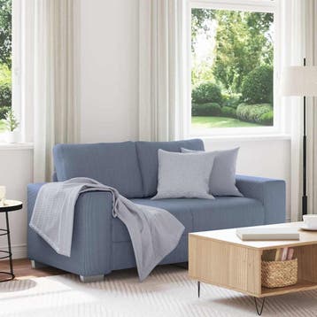 vidaXL Loveseat Sofa Blauw 160x77x82 cm Corduroy Stof, Huis en Inrichting, Verzenden, Nieuw, Stof, Minder dan 150 cm