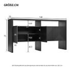 Dressoir 140×35×75 cm –4 Deuren en 2 Open Vakken, Modern Kas, Verzenden, Nieuw