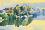 Alain Azemar (1953-1998) - La Seine à Bougival, le soir