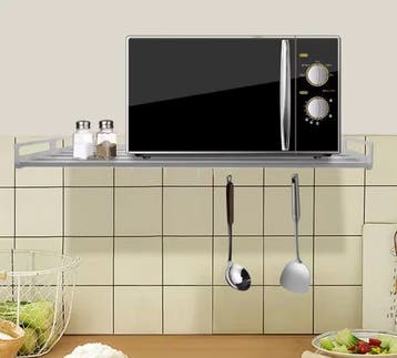 RVS Wandrek Magnetron en Oven met 12 Haken – 60 cm, Verzenden, Nieuw