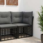 vidaXL Modulaire Outdoor Hoek Sofa Eenheid Zwart poly rattan, Verzenden, Nieuw, Rotan