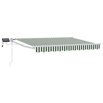 vidaXL Handmatig knikarmscherm met solar LED 3 x 2,5 m, Verzenden, Nieuw