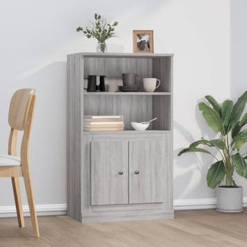 vidaXL buffetkast 60x35,5x103,5 cm bewerkt hout grijs sonoma, Huis en Inrichting, Minder dan 50 cm, Verzenden, 100 tot 150 cm