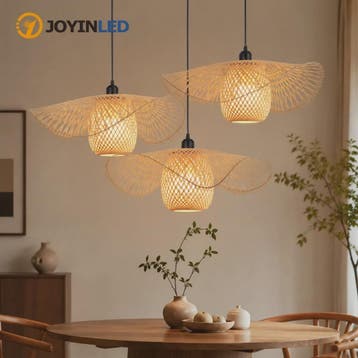 Japanse Wabi Sabi Bamboe Rotan Hanglamp 55cm - Natuurlijk Ge, Huis en Inrichting, Verzenden, Nieuw