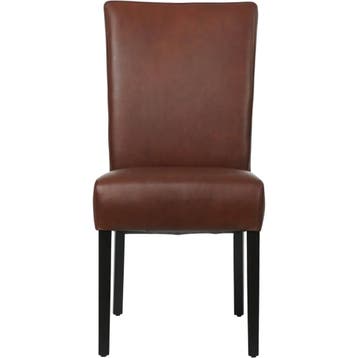 Leren eetkamerstoel Just - Granada Cognac (donkercognac) -, Bruin, Bohemian, Eigentijds, Klassiek, Retro, Romantisch, Scandinavisch