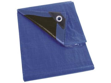 2dekans | Perel Dekzeil - Blauw/Zwart - Ultrasterk - 5 X 8 M, Ophalen of Verzenden, Nieuw