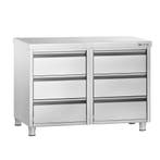 GGM Gastro | Ladenkast PREMIUM - RVS - met 6 laden - met |, Verzenden, Nieuw in verpakking, RVS Meubilair