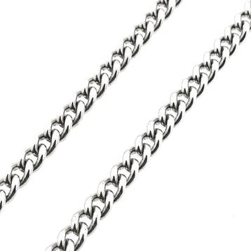 Zilveren gourmetschakel ketting | 50 cm, Sieraden, Tassen en Uiterlijk, Kettingen, Ophalen of Verzenden, Gebruikt, Zilver, Zilver