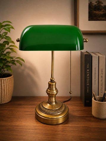Bankierslamp - bankier , ministerie - Verguld messing -