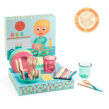 Djeco servies speelgoedset - houten van €19,99 voor €19,90, Ophalen of Verzenden, Nieuw