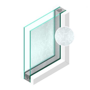 Dubbel glas Figuur Ijsbloemglas 4mm - sp - 4mm, Ophalen of Verzenden, Nieuw