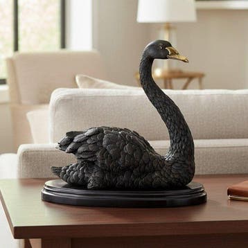 sculptuur, Elegant Swan - 7.2 kg - 30 cm - Brons, Marmer