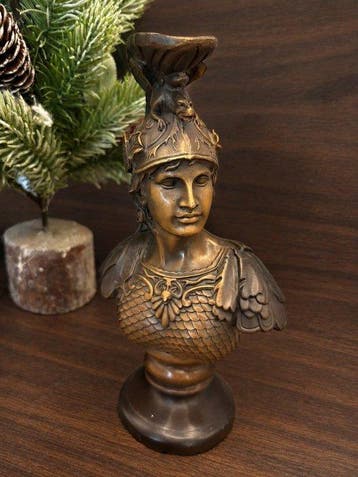 Beeldje - Athena bust - Messing