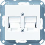 Jung As500 afdekking 2-voudig voor modular jack alpinwit -, Nieuw, Stopcontact