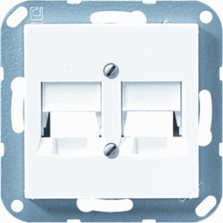 Jung As500 afdekking 2-voudig voor modular jack alpinwit -, Doe-het-zelf en Verbouw, Elektra en Kabels, Stopcontact, Nieuw