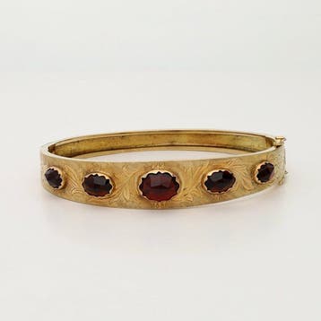 Armband - 14 karaat Geel goud - 5.03ct. tw. Granaat -, Nieuw