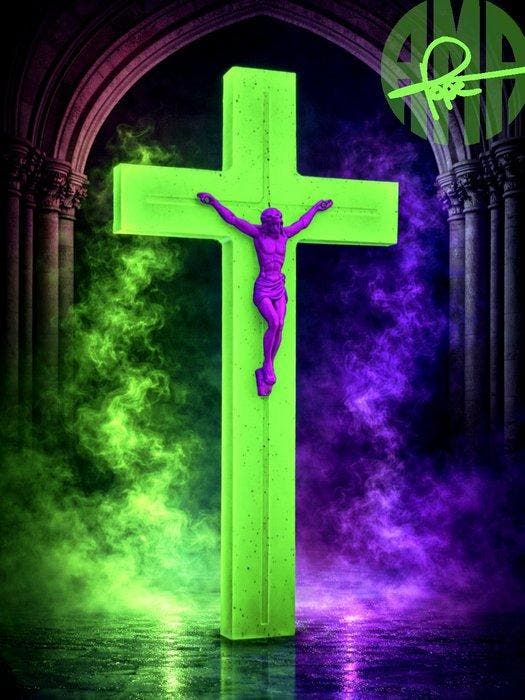 AMA • Pope (1985) - Neon Paradise, Antiek en Kunst, Kunst | Designobjecten