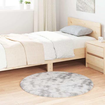 vidaXL Hoogpolig vloerkleed NAVARRA 100x100 cm polyester, Verzenden, Nieuw, Grijs