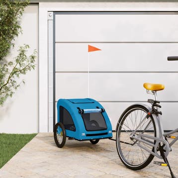 vidaXL Hondenfietstrailer oxford stof en ijzer blauw, Verzenden, Nieuw