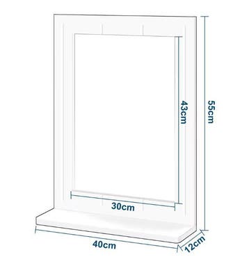 Rechthoekige Wandspiegel met Plank voor Badkamer, Verzenden, Nieuw