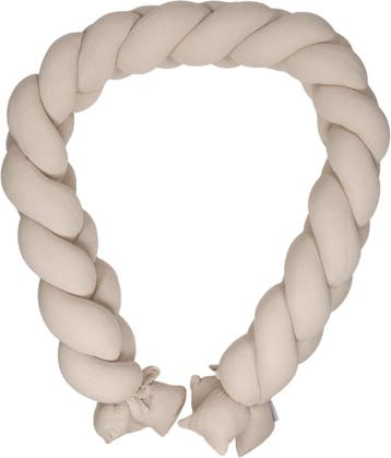MamaLoes Soft Cotton Ecru 210 cm Braided Bedbumper, Kinderen en Baby's, Verzenden, Nieuw