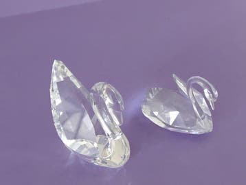 Swarovski - Beeldje - 2 Swarovski Schwäne aus Silver