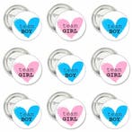 Set met 12 genderreveal buttons Team Boy en Team Girl, Verzenden, Nieuw, Versiering, Geboorte of Huwelijk