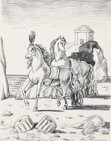 Giorgio De Chirico (1888-1978) - I cavalli di Achille
