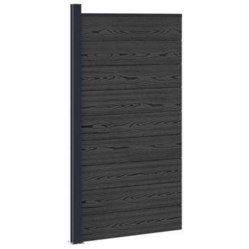 vidaXL Hekpaneel WPC en Aluminium Zwart, Tuin en Terras, Schuttingen, Verzenden, Nieuw