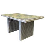 Ibiza lounge-dining tafel 140x80xH70 cm wit grijs, Tuin en Terras, Tuintafels, Ophalen of Verzenden, Nieuw, Wicker