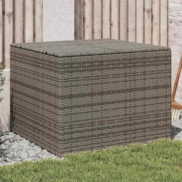 vidaXL Tuinbox 291 L poly rattan grijs, Verzenden, Nieuw