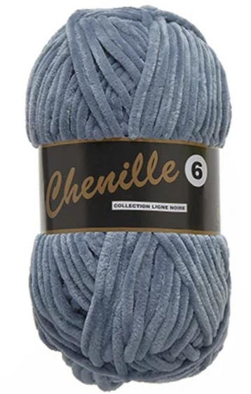 Lammy Yarns Chenille 6 - 22 Grijsblauw - Fluweelzacht Gare, Ophalen of Verzenden, Nieuw
