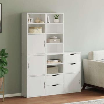 vidaXL Bijzetkasten 5 st ODDA 40x24x79 cm massief grenenhout, Verzenden, Nieuw, Grenenhout