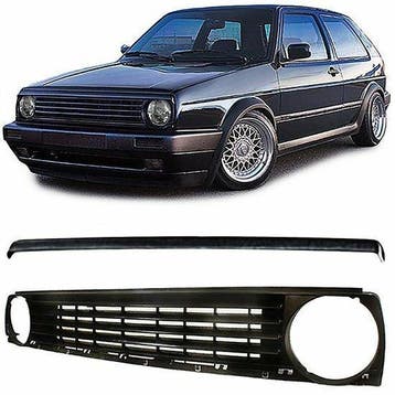 Zwarte Gril Met Booskijkers Volkswagen Golf 2 RL069, Nieuw, Voor, Volkswagen