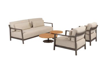 4-Seasons Capresi / Volta Loungeset 5-delig - terre, Verzenden, Nieuw, Hout, Loungeset