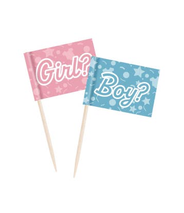 Cocktailprikkers Gender Reveal (50st), Ophalen of Verzenden, Nieuw
