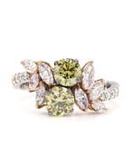 Statement ring - 18 karaat Witgoud - 1.94ct. tw. Gemengde