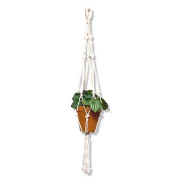 Plantenhanger Helix Wit - Katoen - Macramé - Handgemaakt, Ophalen of Verzenden, Nieuw