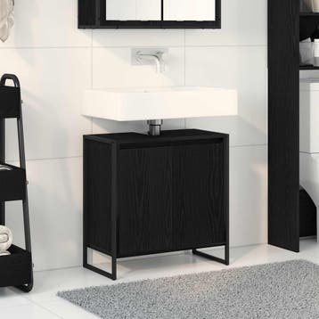vidaXL Badkamer Kast Zwart Eiken 60 x 30 x 60 cm Bewerkt, Verzenden, Nieuw