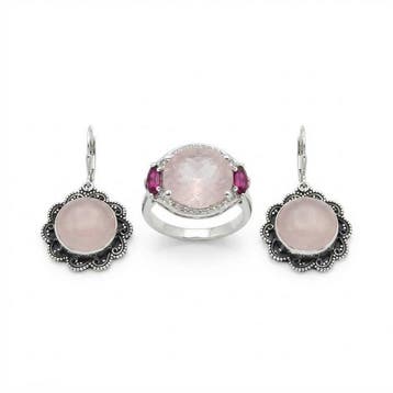 Zonder minimumprijs - 2-delige sieradenset Zilver - 32.30ct.