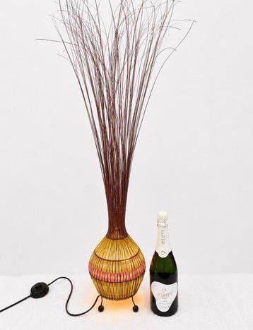 Wofi Leuchten - Staande lamp - Metaal, Hout, Textiel