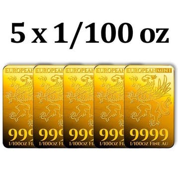 1/100 oz - Goud .999 - European Mint, Estonia, 5 x 1/100 oz