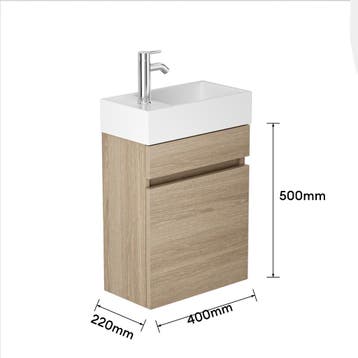 Toiletmeubel Fontein 40 cm – Compact en Stijlvol - Walnut, Verzenden, Nieuw