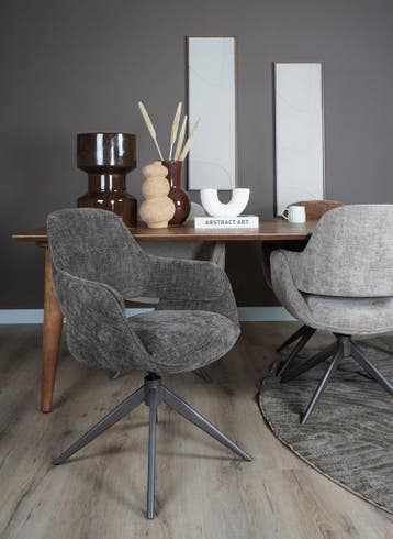 Home67 Jill Draaistoel Bruin 442 | Eetkamerstoel, Overige kleuren, Verzenden, Nieuw, Stof