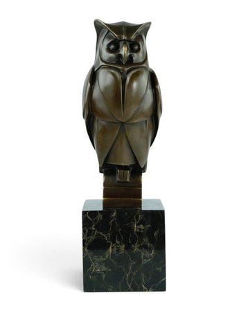 Césaro - sculptuur, Owl in Art Deco style - 33 cm - Brons,, Antiek en Kunst, Curiosa en Brocante