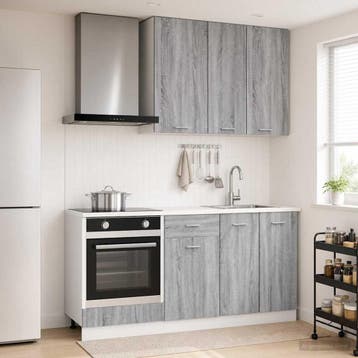 vidaXL Keukenblok LYON 5 st Grijs Sonoma Bewerkt hout, Verzenden, Nieuw, Grijs