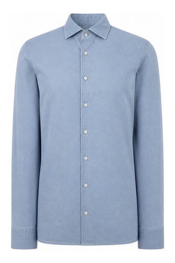 Profuomo Overhemd in maat 43 Blauw, Verzenden, Zo goed als nieuw, Blauw, Profuomo